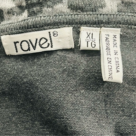 RAVEL shawl collar cardigan long sleeve grey knit two toned geometric Size XL - Picture 7 of 11